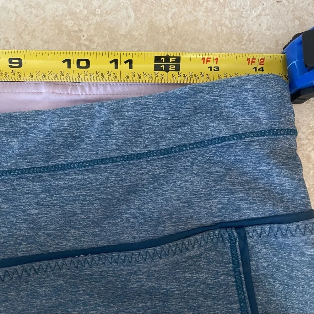Lululemon Leggings Womens 8 Training Tough Cropped Poseidon Blue‎ Mesh Teal Y2K